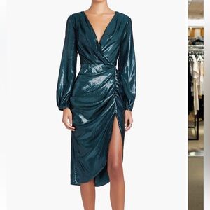 NEW AMANDA UPRICHARD long sleeve roma dress in green size large NWT